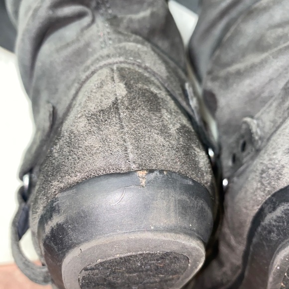 Nine West Knee-High Gray Faux-Suede Flat Heel Boots - Picture 7 of 7